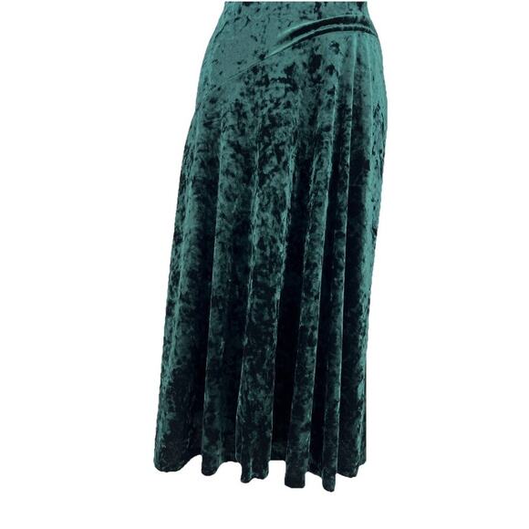LAUREN RALPH LAUREN Green Crushed Velvet Dress Goth Whimsigoth Elegant Wedding 8 - Picture 4 of 11